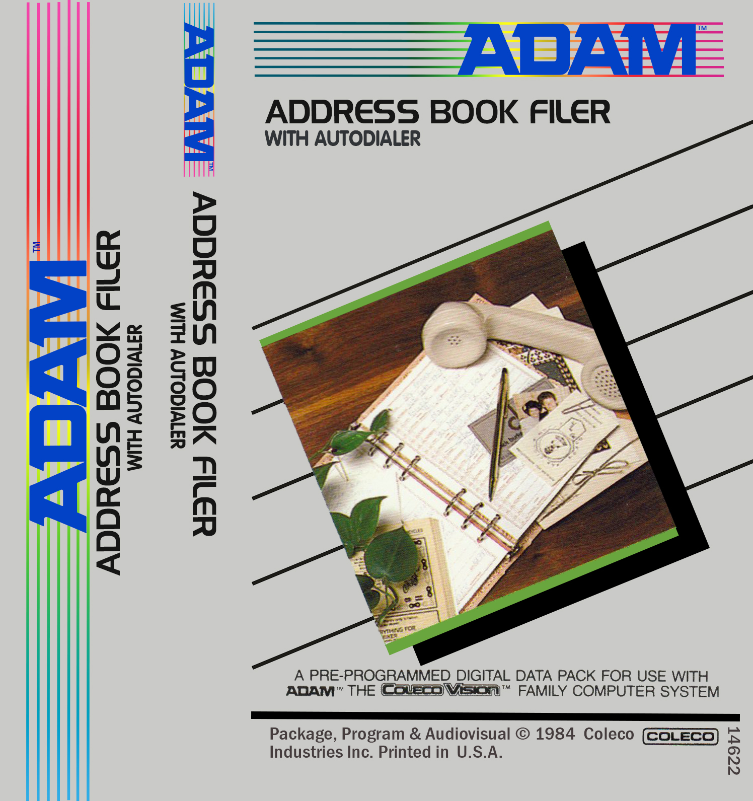 Address Book Filer J-Card for ColecoVision ADAM